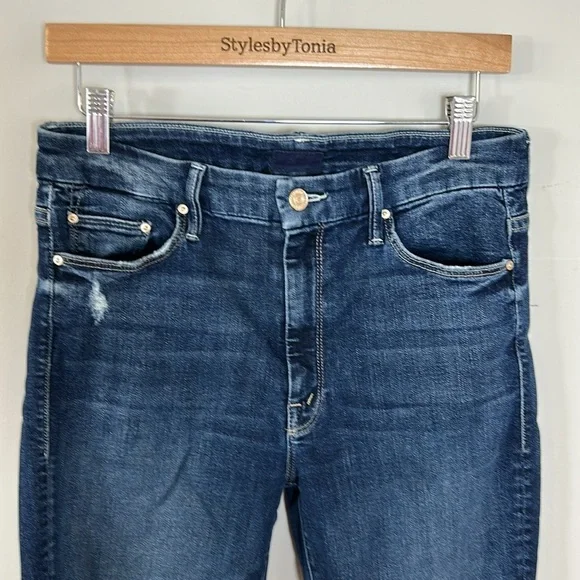 MOTHER High Waisted Looker Jean Ankle Fray Close to the Edge Sz 30 - Picture 5 of 16